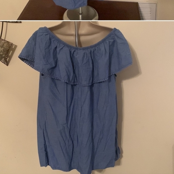 Denim Ruffle Top Faded Glory Size 16, 1X - Picture 8 of 8
